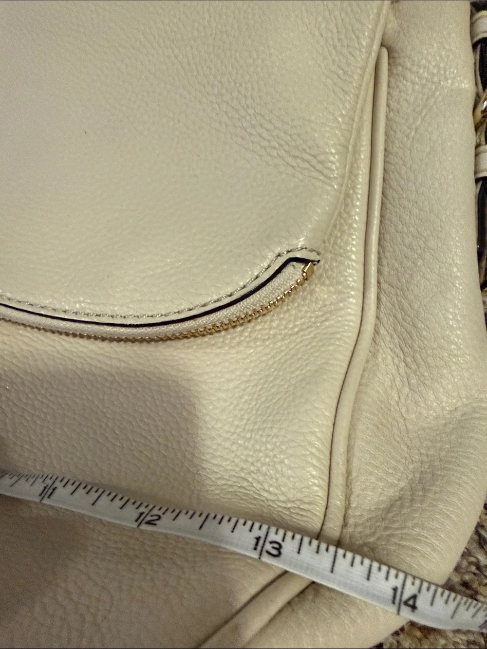 kate spade Cream Cobble Hill Devin Satchel Soft Pebble Cowhide Leather Upcycle